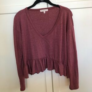 urban cropped ruffle shirt